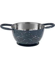 Cedník s misou MagicHome, 15,5 cm, s rúčkou, okrúhle otvory, nerez, sada 2 ks