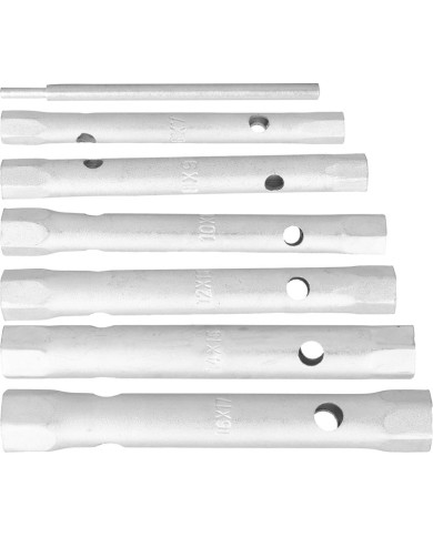 Kľúč Strend Pro, 6x7-16x17 mm, trúbkový, obojstranný, Zn, set 6 ks