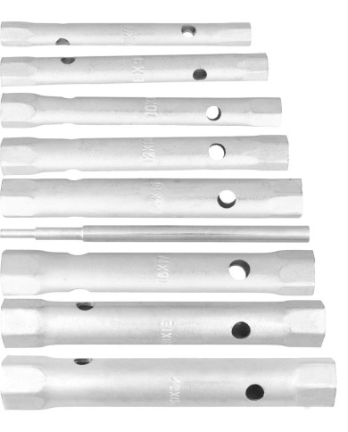 Kľúč Strend Pro, 6x7-20x22 mm, trúbkový, obojstranný, Zn, set 8 ks