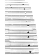 Kľúč Strend Pro, 6x7-30x32 mm, trúbkový, obojstranný, Zn, set 12 ks