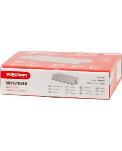 Spony do sponkovačky Worcraft CNS-S20LiH, 40 mm, sponky Typ U, bal. 5000 ks