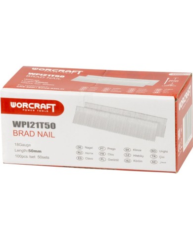 Klince do sponkovačky Worcraft CNS-S20LiH, 50 mm, Typ T, bal. 5000 ks