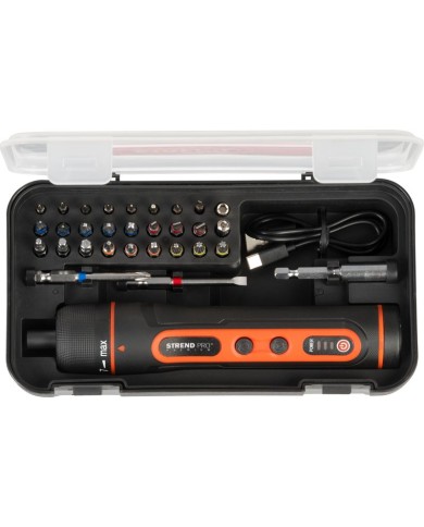 Skrutkovač Strend Pro, 3,6 V, nabíjateľný, 31-dielna sada v puzdre