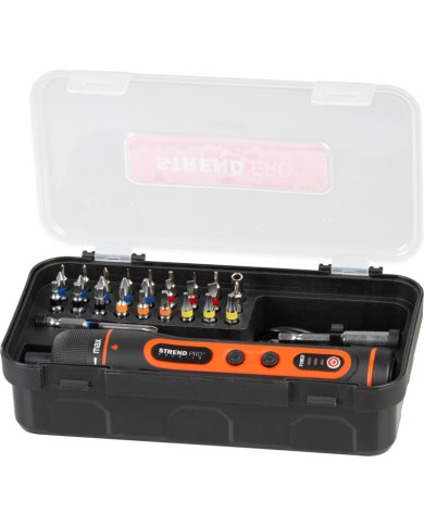 Skrutkovač Strend Pro, 3,6 V, nabíjateľný, 31-dielna sada v puzdre