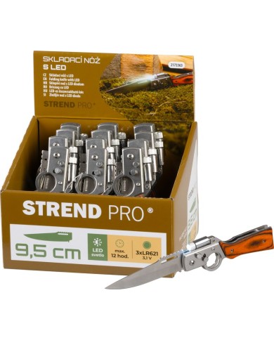 Nôž Strend Pro XL121901, 210 mm, skladací s LED svetlom