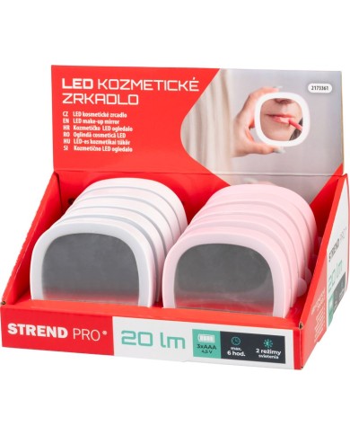 Zrkadlo Strend Pro XL1204011, vreckové, kozmetické, LED, 3xAAA