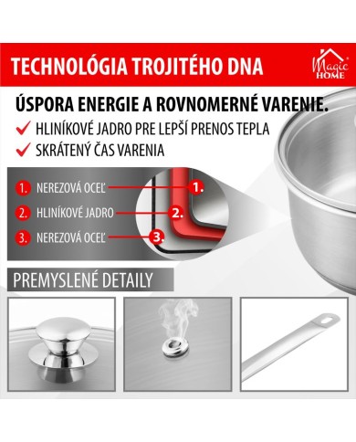Rajnica MagicHome Chloe, 14 cm, 1 lit. so sklenenou pokrievkou, nerez