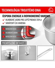 Rajnica MagicHome Chloe, 14 cm, 1 lit. so sklenenou pokrievkou, nerez