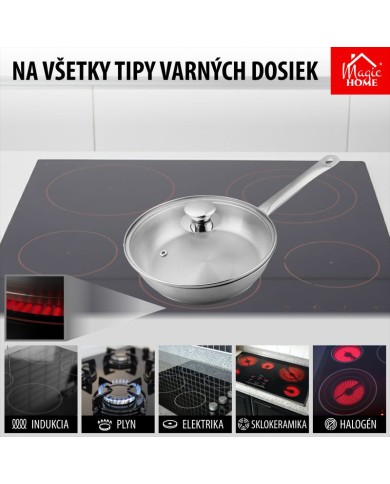 Panvica MagicHome Chloe, 24 cm, 2,5 lit., so sklenenou pokrievkou, nerez