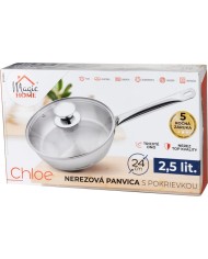 Panvica MagicHome Chloe, 24 cm, 2,5 lit., so sklenenou pokrievkou, nerez