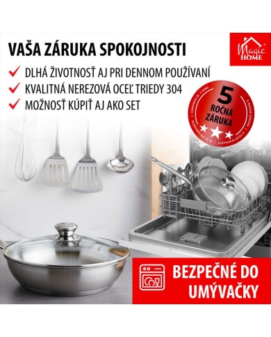 Panvica MagicHome Chloe, 26 cm, 3,2 lit., so sklenenou pokrievkou, nerez