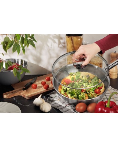 Panvica MagicHome Chloe, 26 cm, 3,2 lit., so sklenenou pokrievkou, nerez