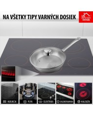 Panvica MagicHome Chloe, 28 cm, 4 lit.,so sklenenou pokrievkou, nerez