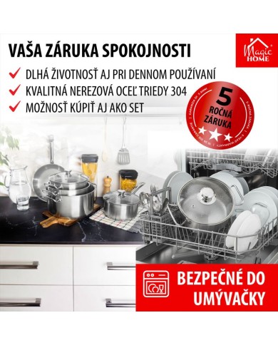 Kastról MagicHome Chloe, hrniec, 20 cm, 3 lit., so sklenenou pokrievkou, nerez