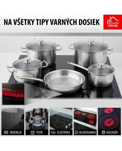 Kastról MagicHome Chloe, hrniec, 20 cm, 3 lit., so sklenenou pokrievkou, nerez