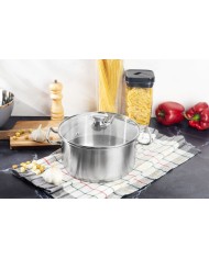 Kastról MagicHome Chloe, hrniec, 22 cm, 4 lit., so sklenenou pokrievkou, nerez