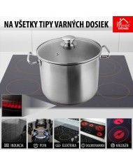 Hrniec MagicHome Chloe, 24 cm, 8 lit., so sklenenou pokrievkou, nerez