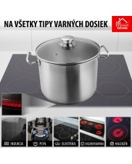 Hrniec MagicHome Chloe, 26 cm, 10 lit., so sklenenou pokrievkou, nerez
