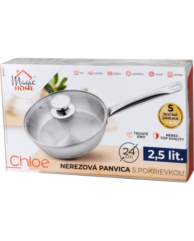 Hrniec MagicHome Chloe, 30 cm, 15 lit., so sklenenou pokrievkou, nerez