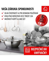 Hrniec Wok MagicHome Chloe, 26 cm, 5 lit., so sklenenou pokrievkou, nerez
