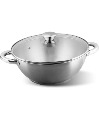 Hrniec Wok MagicHome Chloe, 26 cm, 5 lit., so sklenenou pokrievkou, nerez