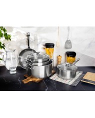 Sada riadu MagicHome Chloe, panvica 24 cm, 3x kastról (3l, 4l a 6,6 l), rajnica 2l, so sklenenými pokrievkami, nerez, 9 dielna