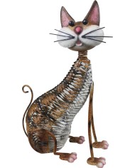 Dekorácia MagicHome Mecco, Mačka, plech, 30,5x16x40,5 cm