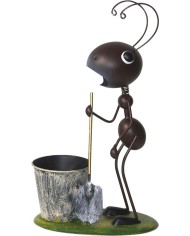 Dekorácia MagicHome Mecco, Mravec s rýľom, plech, 25x14x44 cm
