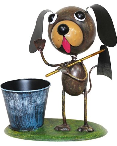 Dekorácia MagicHome Mecco, Pes s motykou, plech, 27x16x29 cm