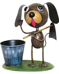 Dekorácia MagicHome Mecco, Pes s motykou, plech, 27x16x29 cm