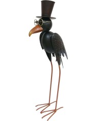 Dekorácia MagicHome Mecco, Vrana, plech, 24x16x66,5 cm