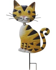 Dekorácia MagicHome Mecco, Mačka, plech, zapichovacia, 25,5x3,5x61 cm
