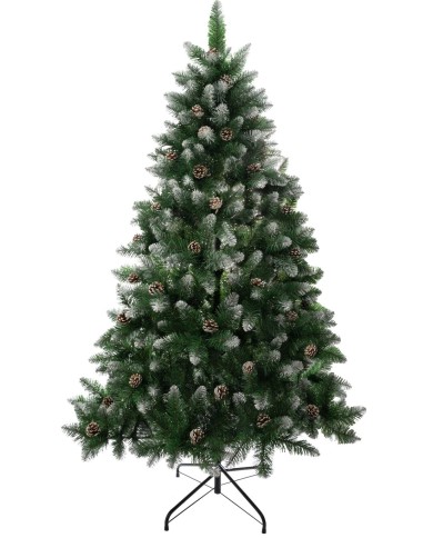 Stromček MagicHome Vianoce Albero, jedľa, zasnežené konce, so šiškami, 150 cm