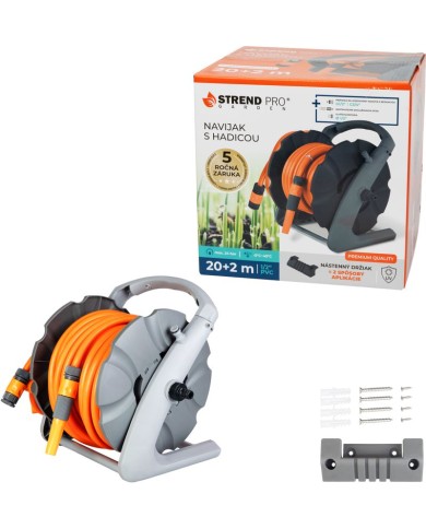 Navíjač Strend Pro Premium, so záhradnou hadicou 1/2", L-20+2 m