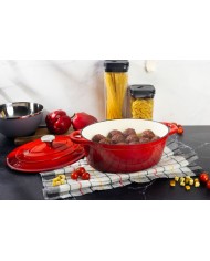 Pekáč MagicHome Castora line, oválny, kastról, 30 cm, 4,4 lit. s pokrievkou, smaltovaná liatina