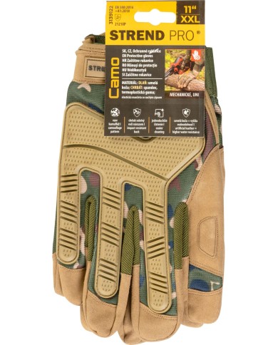 Rukavice Strend Pro Camo, pracovné, camouflage, veľkosť 11/XXL