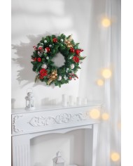 Vetvička MagicHome Vianoce, pávie pierka, zlatá, 22 cm