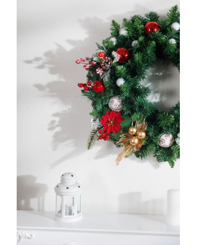 Vetvička MagicHome Vianoce, pávie pierka, zlatá, 22 cm