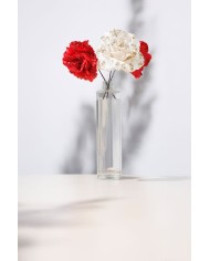 Kvet MagicHome Vianoce, ruža, červená, 17 cm, veľkosť kvetu: 9 cm