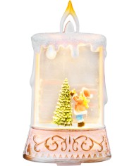 Lampáš MagicHome Vianoce, Santa so stromčekom, plast, 1xLED teplá biela, 8x4x15 cm, 2xAAA