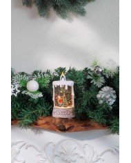 Lampáš MagicHome Vianoce, Santa so stromčekom, plast, 1xLED teplá biela, 8x4x15 cm, 2xAAA
