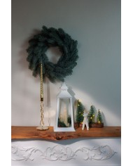 Lampáš MagicHome Vianoce, plast, biely, 3xLED žltá, 14x14x35 cm, 3xAAA