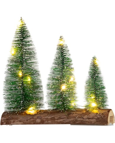 Dekorácia MagicHome Vianoce, stromčeky, plast, 12xLED teplá biela, 20x5x20 cm, 2xAAA