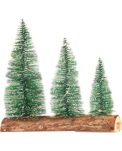 Dekorácia MagicHome Vianoce, stromčeky, plast, 12xLED teplá biela, 20x5x20 cm, 2xAAA