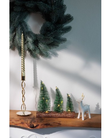 Dekorácia MagicHome Vianoce, stromčeky, plast, 12xLED teplá biela, 20x5x20 cm, 2xAAA