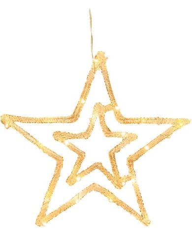 Dekorácia MagicHome Vianoce, hviezda, ABS, 20xLED teplá biela, 27.5 cm, 2xAA