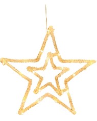 Dekorácia MagicHome Vianoce, hviezda, ABS, 20xLED teplá biela, 27.5 cm, 2xAA