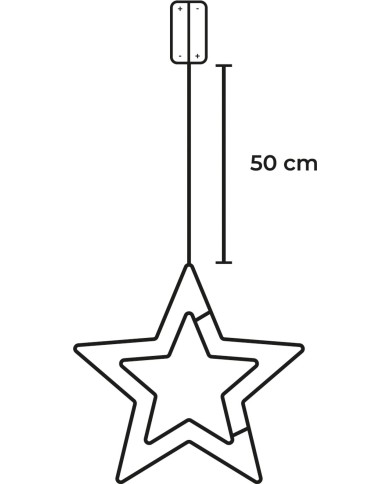 Dekorácia MagicHome Vianoce, hviezda, ABS, 20xLED teplá biela, 27.5 cm, 2xAA