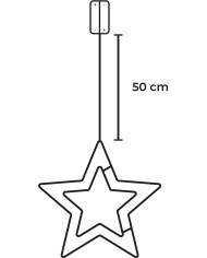 Dekorácia MagicHome Vianoce, hviezda, ABS, 20xLED teplá biela, 27.5 cm, 2xAA