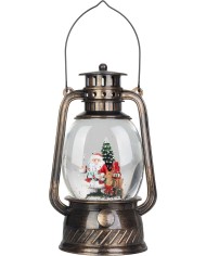 Lampáš MagicHome Vianoce, santa, plast, čierny, 1xLED teplá biela, 12x10x20.5 cm, 3xAA